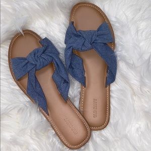 Blue Bow Sandals